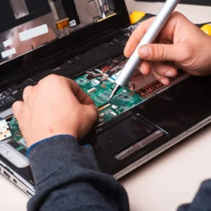 wizard repairs laptop with tools hands scaled