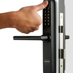slim smart door locks black fingerprint